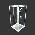 Contemporary Transparent Glass Shower Stall With Modern Shower Head And Drain