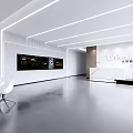 Modern Service Hall Interior With Sleek Floors And Reception 3d model