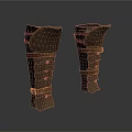 Medieval Weapon Leather And Metal Leg Armor With Straps And Decorative Details