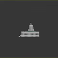 US Capitol Building 3D Model With White Dome And Green Roof Architecture