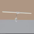 White Modern Wall Light with Long Strip Lights on Orange Wall and Hook Design Base 3d model