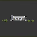 Modern Football Stadium Model With Green Turf Surrounding Trees And Roads
