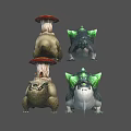 Fantasy Characters And Mythical Creatures With Mushroom Caps Green Backs And Various Forms