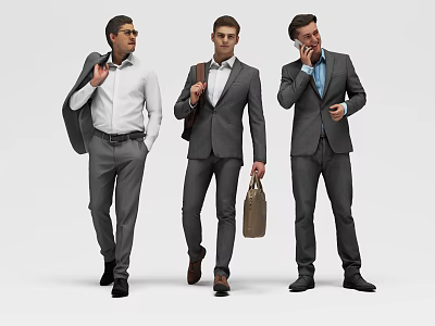 Business Male Figures Men 3d model