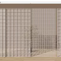 Modern Glass Room Dividers With Grid Patterns For Interior Space Design 3d model
