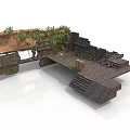 Modern Garden Design With Stone Steps Stone Walls And Lush Green Plants