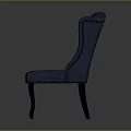 Classic Blue Tufted Accent Chair With Armrests And Dark Wooden Legs Elegant Upholstered Furniture Design