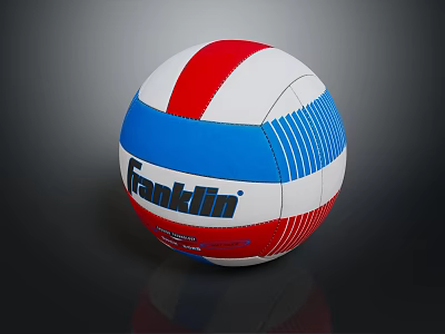 Franklin Volleyball Sports Equipment With Red White Blue Striped Pattern 3d model