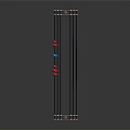 Wooden Electric Poles With Black Wires And Red Blue Birds Standing On