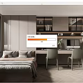 Modern Tatami Bedroom Interior Design With Tatami Bed Desk Chairs And Storage Cabinets