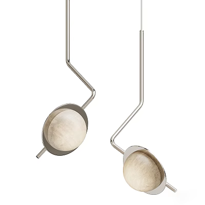 Modern Wall Lamps With Curved Metal Frame And Round Fabric Shades 3d model