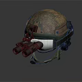 Military Camouflage Pattern Protective Helmet With Binoculars Attachment And Tactical Design