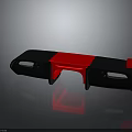 Modern Black and Red Sofa With Sleek Lines Seat Armrest Sections Glossy Finish