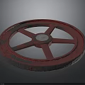 Automotive Parts Red Spoke Wheel With Central Hub And Durable Construction