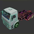 White Commercial Truck Chassis with Front Cab and Multiple Wheels Design