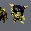 Modern game character small boxing with biochemical character 3d model