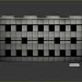 Playful Cartoon Building Model With White Body Blue Accents Black Square Roof And Front Logo