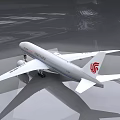 Air China Passenger Aircraft With White Body Red Tail Logo And Blue Stripe