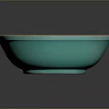 Turquoise Ceramic Bowl With Orange Rim Ideal For Everyday Household Use