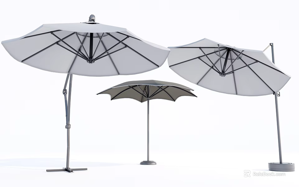 Outdoor Sunshade Canopies with Metal Frames and Adjustable Designs for Patio Use 3d model 