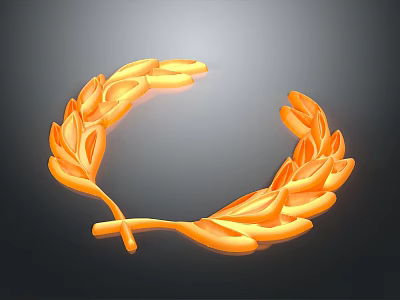 Orange Decorative Wreath As Home Living Decoration Product 3d model