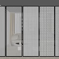 Modern partition glass screen 3d model