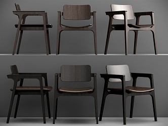 Nordic Dining Chair Dining Chair Leisure Chair 3d model