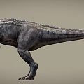 Realistic 3D Model Two Standing Dinosaurs Brown And Black Prehistoric Reptiles