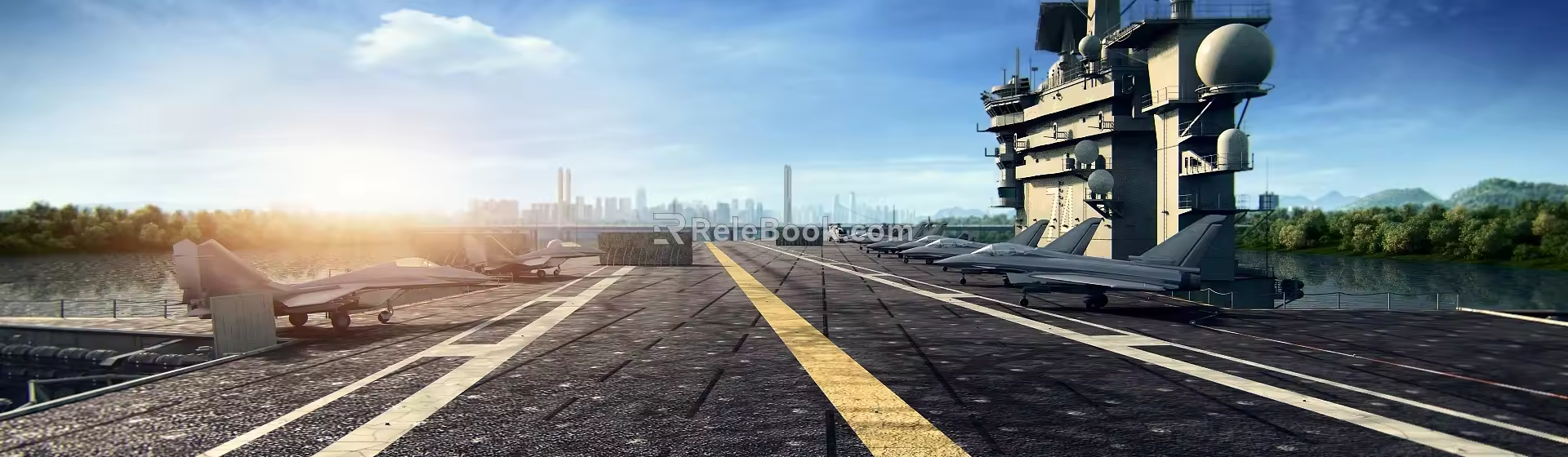 modern fighter aircraft carrier platform 3d model
