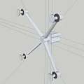 Building Exterior Wall Support System With Metal Frame And Glass Mounting Parts