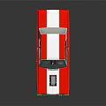 Vintage Red And White Modified Car With Exposed Engine Thornhill Graphics And V8 550 Plate