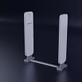 White Turnstile Gate With Vertical Pillars And Base Structure For Entry Control 3d model