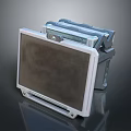 Portable Industrial Display Device With Gray Casing And Protective Screen Panel