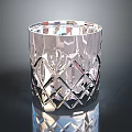 Elegant Crystal Candle Holder With Diamond Cut Design Transparent Household Decor