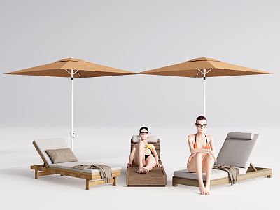 Modern Lounger Chair Outdoor Lounger Beach Chair 3d model