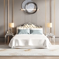 European-style Light Luxury Bedroom Double Bed 3d model