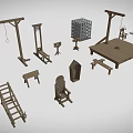 modern instruments of torture device torture prison facility cell dungeon 3d model