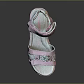 Kids Pink Sandals With Decorative Flowers Two Straps And Comfortable Soft Sole