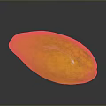 Fresh Ripe Yellow Mango Fruit with Natural Skin Texture on Dark Gray Background