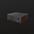 Sony Black Stereo Receiver With Wooden Side Panels And Control Knobs