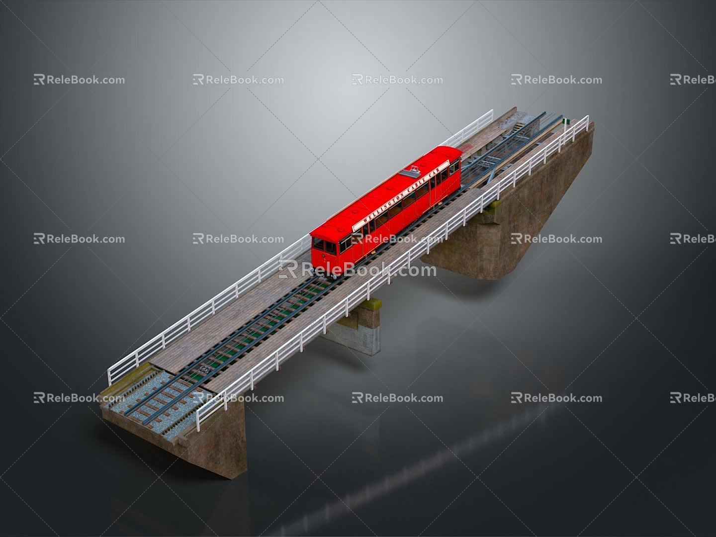 Realistic train vehicle 3d model