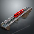 Realistic train vehicle 3d model