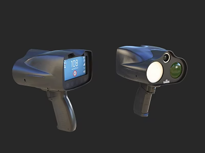 Handheld Tactical Weapon With Modern Design Display Screen And Sensor 3d model