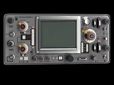 Professional Digital Oscilloscope With Control Panel Knobs And Display Screen 3d model