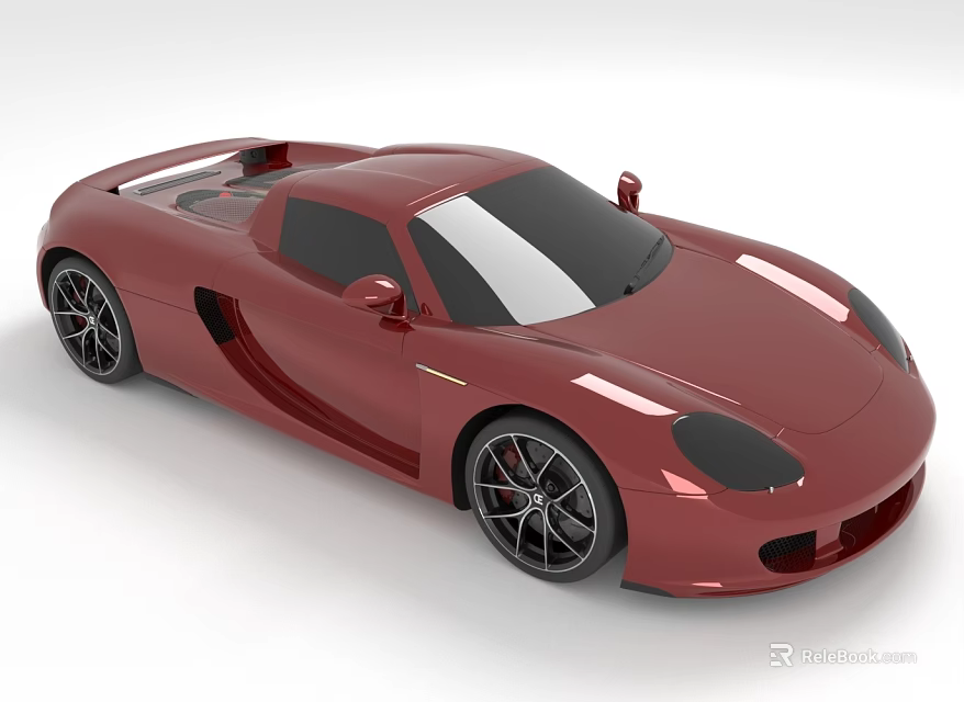 Red Sports Car With Sleek Exterior Design And Black Alloy Wheels 3d model 