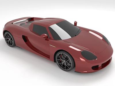 Red Sports Car With Sleek Exterior Design And Black Alloy Wheels 3d model