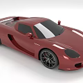 Red Sports Car With Sleek Exterior Design And Black Alloy Wheels