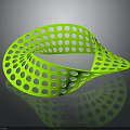 Vibrant Green Spiral Shaped Furniture Piece With Perforated Round Holes Design