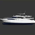 Luxury Modern Yacht Exterior Design With White Hull Shiny Deck And Upper Structure