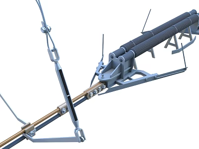 Industrial Equipment Mechanical Structure With Metal Support Frame And Precision Connector Components 3d model